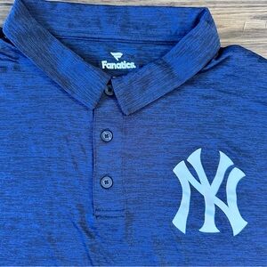 NEW YORK YANKEES Men Polo Shirts Short Sleeve Navy Blue Plain FANATICS XXL NEW